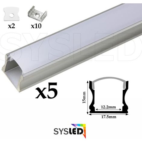 Nuevo kit de cinta profesional 3014 - 244 leds/m - 5 metros Blanco cálido en el interior (IP20)  Fuente de alimentación 15A: Incluye - Perfil: incorporado (5 x 1 metro)LE79