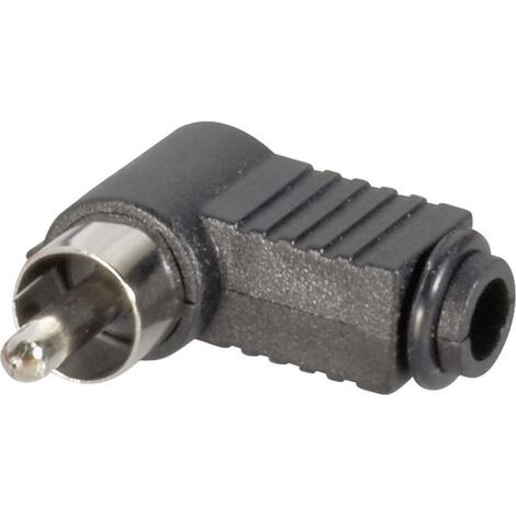 Cinch/RCA mâle, coudé BKL Electronic 072141/T Nombre de pôles: 2 noir 1 pc(s) (1/3)