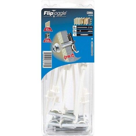 Cobra FlipToggle ancrages pour murs creux 138 mm pack 10 (1/2)