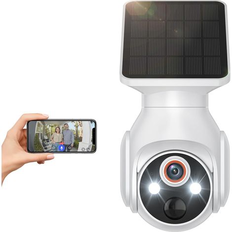 Filiyano-Caméra de surveillance sans fil extérieure 1080p à énergie solaire, avec détection humaine par IA et stockage cloud (vendu séparément). (1/5)