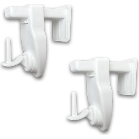 Lot de 2 supports clic pour tringle de fenêtres spécial voilage - Spécial fenêtres et portes vitrées - Sans perçage - (1/4)