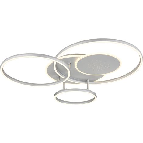 Lampada da soffitto a LED, lampada da soggiorno, dimmerabile, metallo argento, H 80,7 cm (1/5)