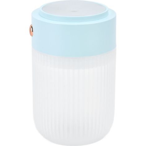 Mini humidificateur d'air 250 ml, alimenté par USB, lampe colorée, bleu, idéal pour la voiture, le bureau et le salon. (1/5)