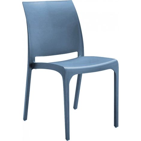 Sedia da Giardino Volga 46x54x80 h cm in Polipropilene Blu (1/3)