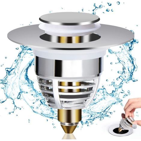 Universal Waschbeckenstöpsel, Pop-Up Waschbeckenstöpsel mit 2 Dichtungen für Badewanne, Küche, Waschbecken (Abflussloch 32-42mm), Stöpsel Waschbecken (1/4)