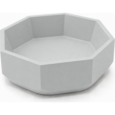 Bol octogonal geométrico gris, diseño moderno. (1/3)