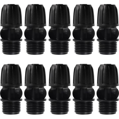 10 Stück G1/2 Außengewinde auf 8/12 mm Tropfbewässerungsanschlüsse, Bewässerungsschlauchverbinder, Tropfbewässerungsverbinder, für Garten, Rasen (1/5)
