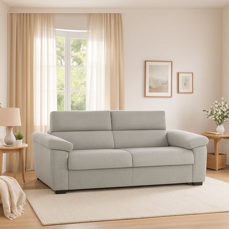 Divano Letto 2 Posti Seui, Sfoderabile, Contenitore Made in Italy, di Apertura a Ribalta, 185x95 cm Beige (1/5)