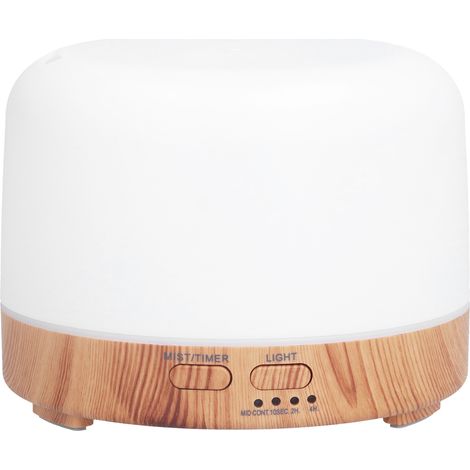 Diffuseur d'huiles essentielles 300ml avec lumière LED changeante et design bois - Humidificateur pour chambre à coucher - Prise EU 100‑240V (1/5)