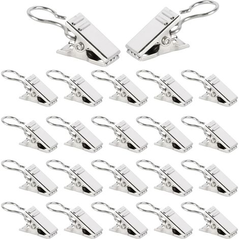 150 Pièces Pince Rideau en Métal, Clips Acier Inoxydable, Anneaux avec Crochets pour Rideaux, Photos, Douche et Décoration de la Maison (1/5)