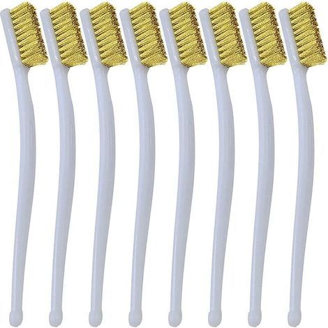 8 Pcs Petit Brosse en Laiton pour Nettoyage Scories de Soudure (1/4)