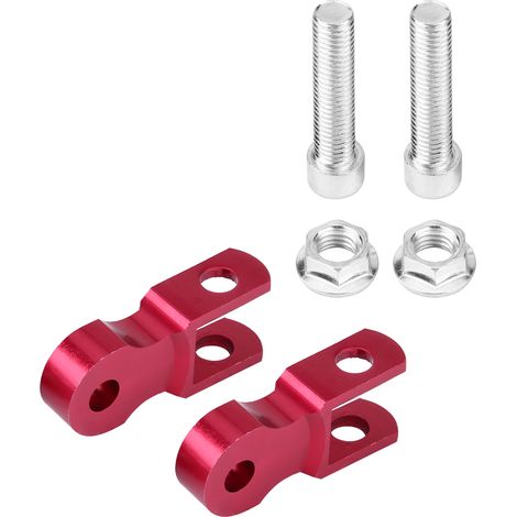 Modification universelle pour moto : amortisseur et rehausseur de hauteur, coussinet de rehaussement de châssis de 3 cm, rouge, vendu par paire (avec vis). (1/5)