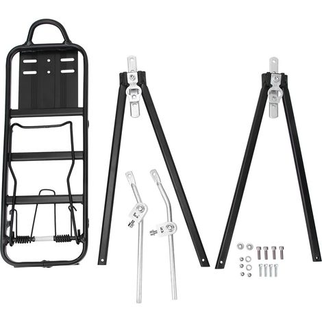 Porte-bagages vélo arrière réglable en alliage d'aluminium pour frein à disque ou V-brake, support de cyclotourisme. (1/5)