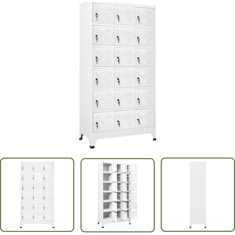 The Living Store Schließfachschrank mit 18 Fächern Metall 90x40x180 cm - Schliessfachschrank - Garderobenspinde - Metallschrank - Lagerungsschrank - Abstellraum (1/5)
