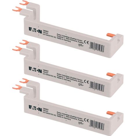 EATON Lot de 3 barres de pontage verticale 16mm², 1P+N, pour interrupteur différentiel