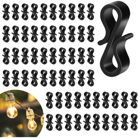 Crochets pour Lumières d'Extérieur, Mini Clips de Gouttière en Plastique pour Accrocher les Lumières d'Extérieur, Décorations d'Arbre de Noël (1/5)