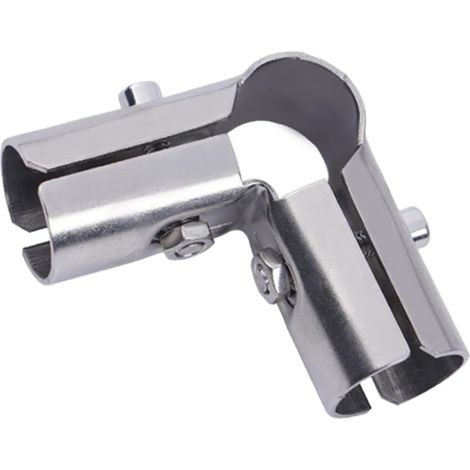 Conector de tubo de acero inoxidable, abrazadera de conexión de tubería para tubo redondo de 25 mm de diámetro, barandilla, en forma de L de 3 vías. (1/5)