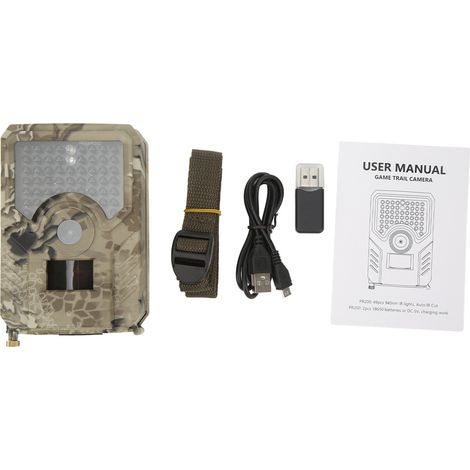 Caméra de chasse PR200 IP56 étanche Infrarouge HD Vision Nocturne Détecteur de Mouvement Surveillance Extérieure (1/5)