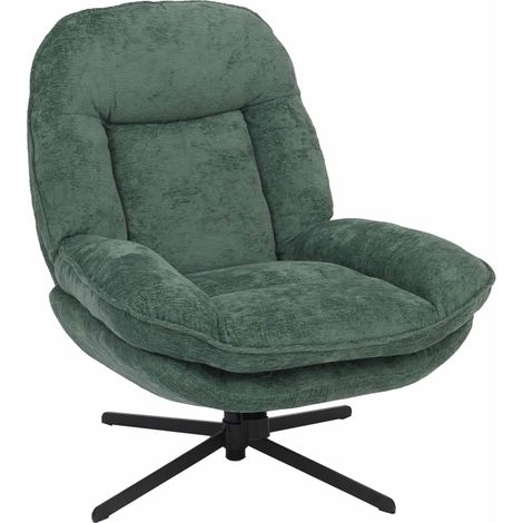 [NEUWERTIG] Relaxsessel HHG-187, Fernsehsessel Nosagfederung Polstersessel, drehbar Metall Stoff/Textil Chenille (370 g/m²) grün