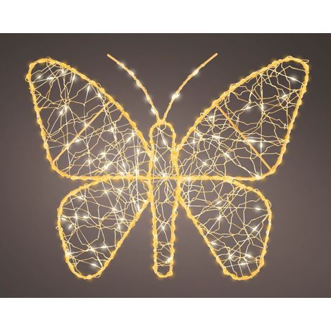 Farfalla micro LED in metallo 38 x 30 cm oro Peraga Christmas