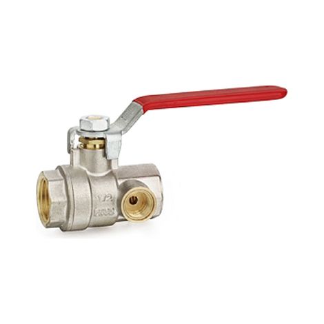 Vanne à sphère en laiton 1/4 tour femelle-femelle 20-27 rouge – Passage intégral – Pression 25 bars – ACS conforme (1/5)
