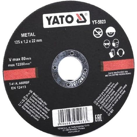 Disque à tronçonner pour métaux YATO 125 x 1,2 x 22 mm 5923 (1/4)