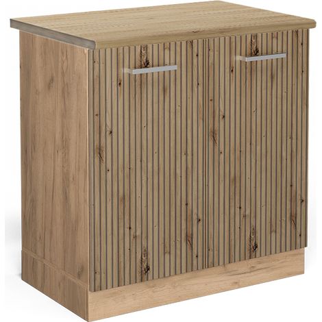 Mobile lavello cucina R-Line, Rovere artigianale, 80 cm , PL Rovere, Vicco