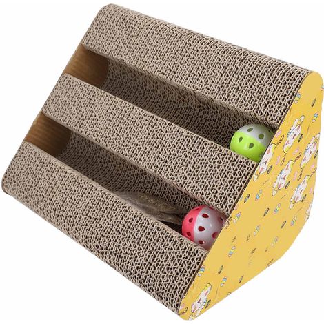 Griffoir en carton pour chat, griffes de meulage polyvalentes, résistance aux rayures, Protection des meubles, Type triangulaire ondulé (1/5)