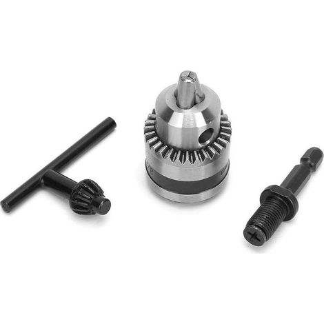 Mandrin 0.6-6mm – 3/8-24UNF – clé plate + tige hex 1/4″ + extension 3/8″ – serrage (1/5)