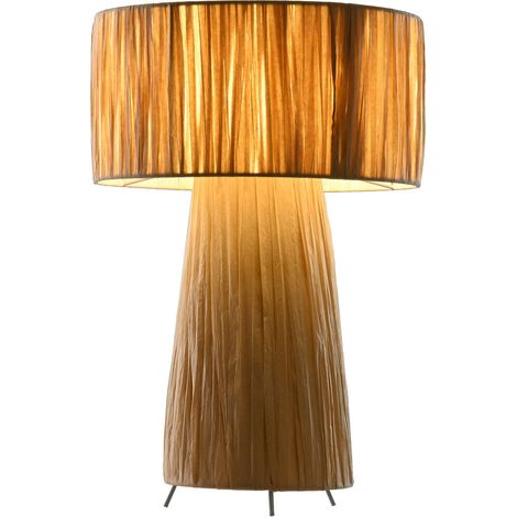 Lampara Sobremesa Rafia Metal 27X27X40 Natural (1/5)