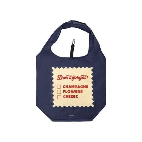 Shopping Bag Dont Forget Champagne Flowers Cheese 3.5x6x10 cm Blu Fisura