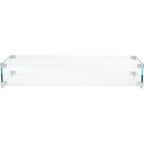 Pare-vent en verre trempé pour brasero rectangulaire – Protection (1/5)