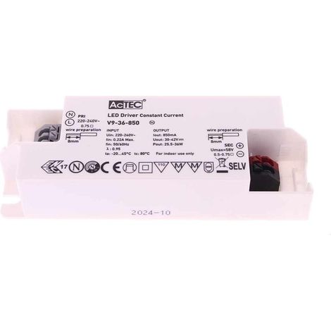 Led Driver CC Corrente Costante 850mA 30V-42VDC Per Alimentare Led Max 36W