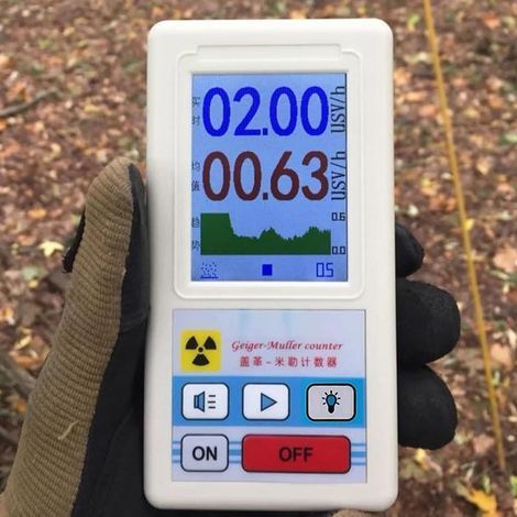 Détecteur de Rayonnement Compteur Geiger, Dosimètre de Rayonnement X Personnel, Moniteur Portable de Rayonnement Nucléaire en Temps Réel avec Écran Lcd (50Kev-1.5Mev), , blanc, (1/5)