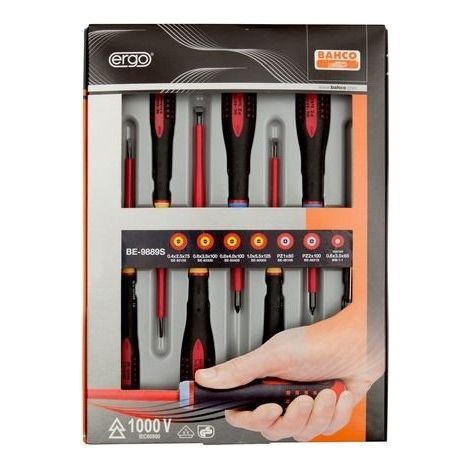 BAHCO - Jeu de Tvis ERGO™ isolés VDE pr vis à fente et Phillips, manche trimatière -7 pc (1/2)