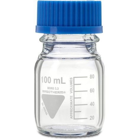 Neolab 1 – 0195 Laboratorio bottiglie, kimax boro 3.3, GL45, Blu Tappo a Vite, 100 ML