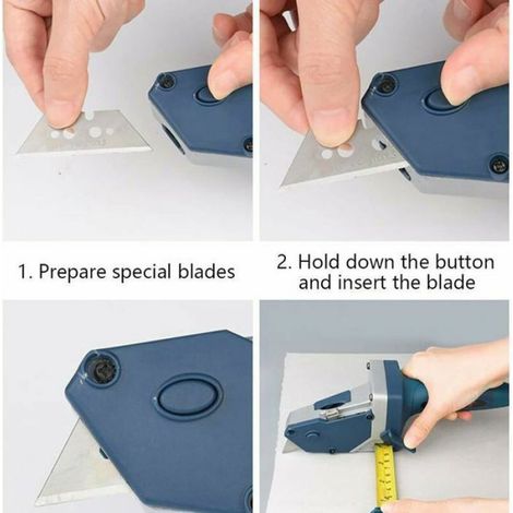 Cutter pour plaque de pltre outil de coupe avec ruban mesurer intgr 5m idal pour menuiserie et couleurs multiples Largeight (1/4)