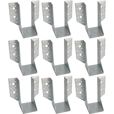 Kotarbau – Lot de 10 sabots de poutre 60 mm en acier galvanisé – Connecteurs robustes pour structures bois et béton – Charge max 19,6 kN