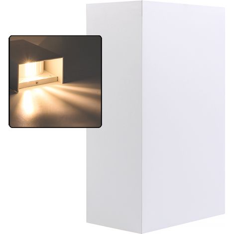 APPLIQUE LED DA ESTERNO RETTANGOLARE 10W IN ALLUMINIO BIANCO LUCE CALDA - DOPPIA EMISSIONE DI LUCE REGOLABILE (1/5)