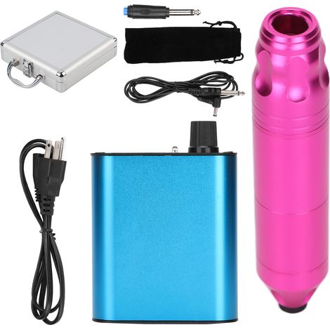 Kit tatouage professionnel : Stylo rotatif avec alimentation 90-265V, pédale sans fil, prise US, idéal débutant (1/5)