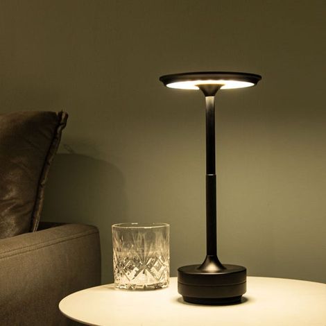 Set di 2 lampade da tavolo senza fili, lampade da scrivania ricaricabili, lampade da bar portatili per esterni, dimmerabili, 3 colori (nero) (1/4)