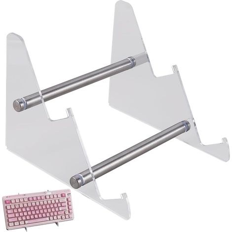 Support de Clavier en Acrylique à 2 niveau Étagère de Présentation de Clavier Portable Support de Clavier Transparent Support de Rangement de Clavier Amovible pour la Maison le Bureau L'Étude (1/5)