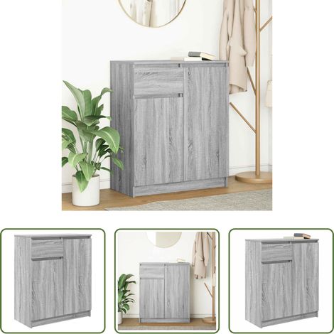 vidaXL Holzwerkstoff - Sideboard mit Schublade Grau Sonoma 71x35x84 cm Holzwerkstoff (1/5)