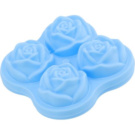Moule à glaçons en silicone rose ciel, 4 alvéoles, 4 trous, pour cocktails, bar et restaurant - Nouveau modèle