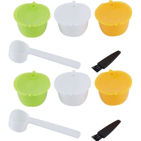 Lot de 2 capsules à café rechargeables avec filtre réutilisable, cuillère et brosse, compatible Dolce Gusto (1/5)