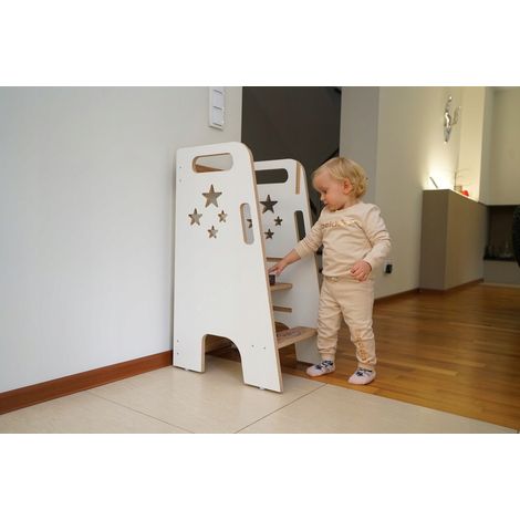 Aiuto da cucina per bambini Solido Regolabile bianco Lucido (1/5)