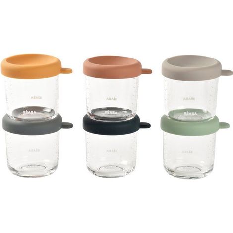 Coffret 6 portions verre - BEABA - 914008 - 250 ml - Sunrise color mix (1/5)