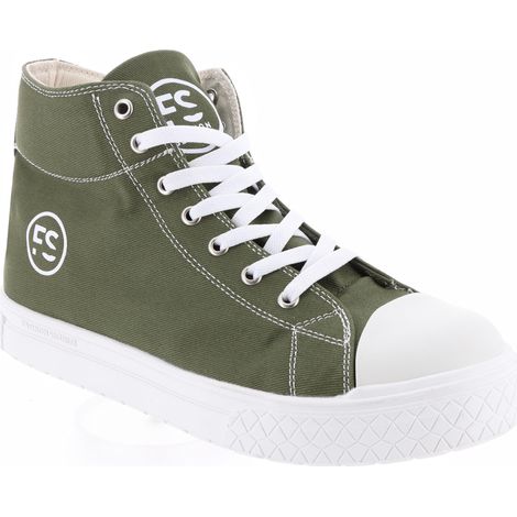 Chaussures de Sécurité Hautes - Kaki, Semelles Antidérapantes Blanches - Fashion Security - Confort et Style - 36 - Taille 36