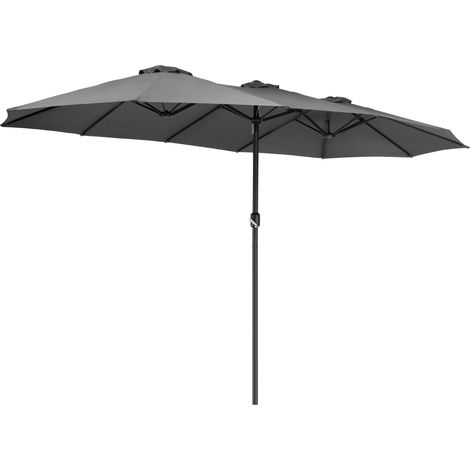 Parasol droit XXL 460x270cm avec manivelle – Protection UV40+ – Mât acier thermolaqué Ø48mm – Toile hydrofuge – Kingsleeve (1/5)