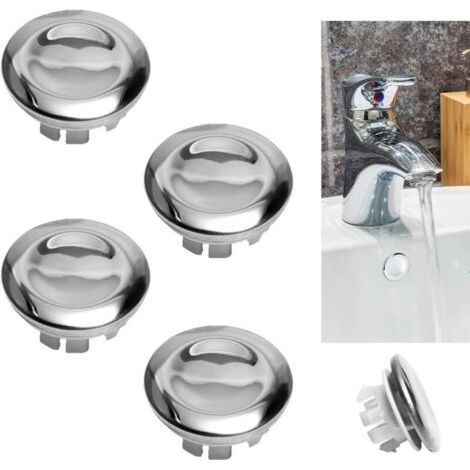 Überlaufabdeckung für Waschbecken – Ersatz-Überlaufring – Stopper für Badezimmer, Küche, Waschbecken – rundes Überlaufloch – Ersatzteile richtig einsetzen (4 Stück) – (1/5)